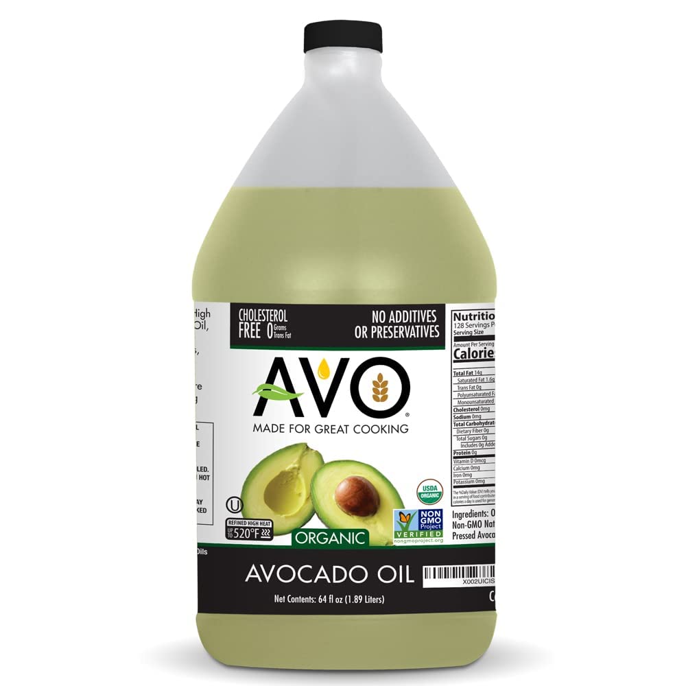 AVO ORGANIC AVOCADO Oil Frying, Baking, Non-stick Saut  ing, Salads, Vinaigrette, Marinades, Pan Coating, General Cooking 64 Fl-
