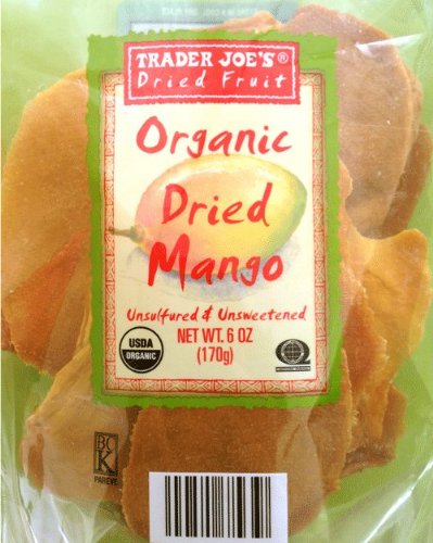 Trader Joes Dried Fruit ORGANIC Dried Mango Slices 6 ounces (Pack of 4) USDA
