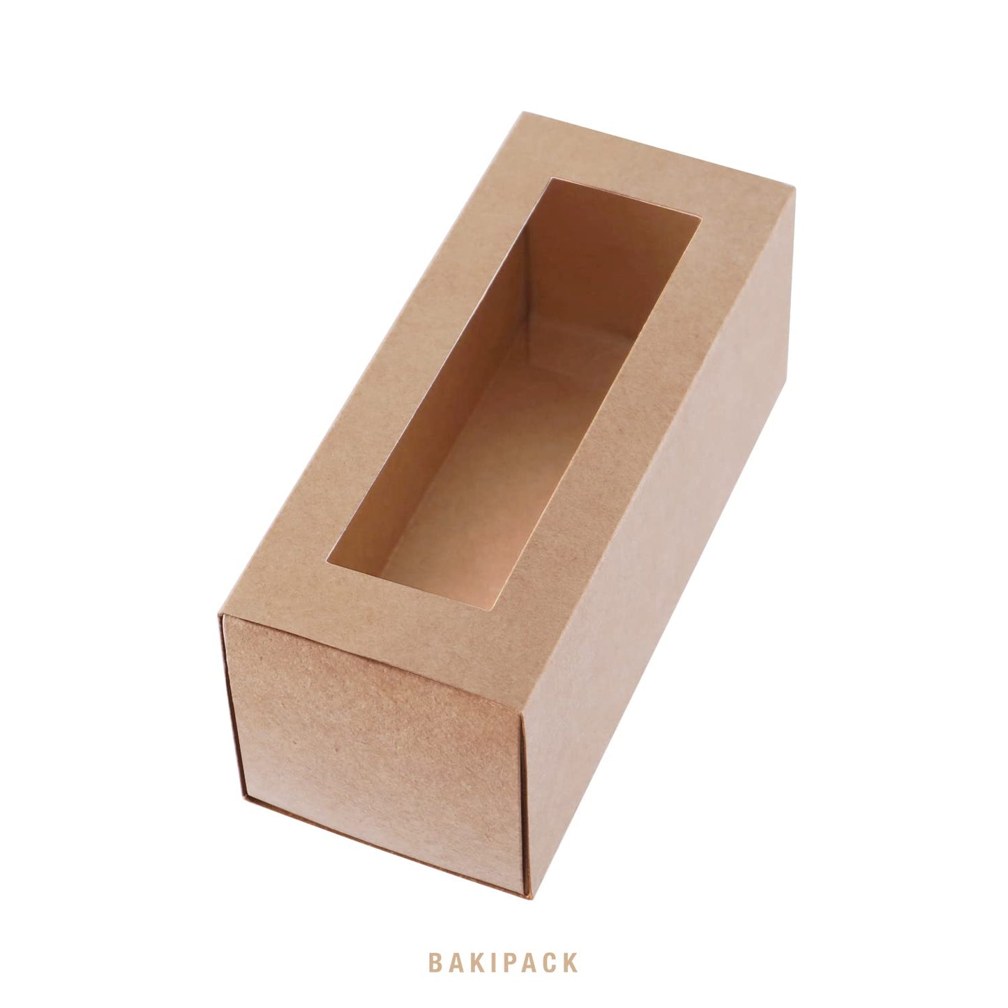 Bakipack 30 Macaron Boxes For 4 Or 5 Macarons Kraft Macaron Gift Boxes, Candy Gift Boxes, Macarons Box With Clear Window (Interi