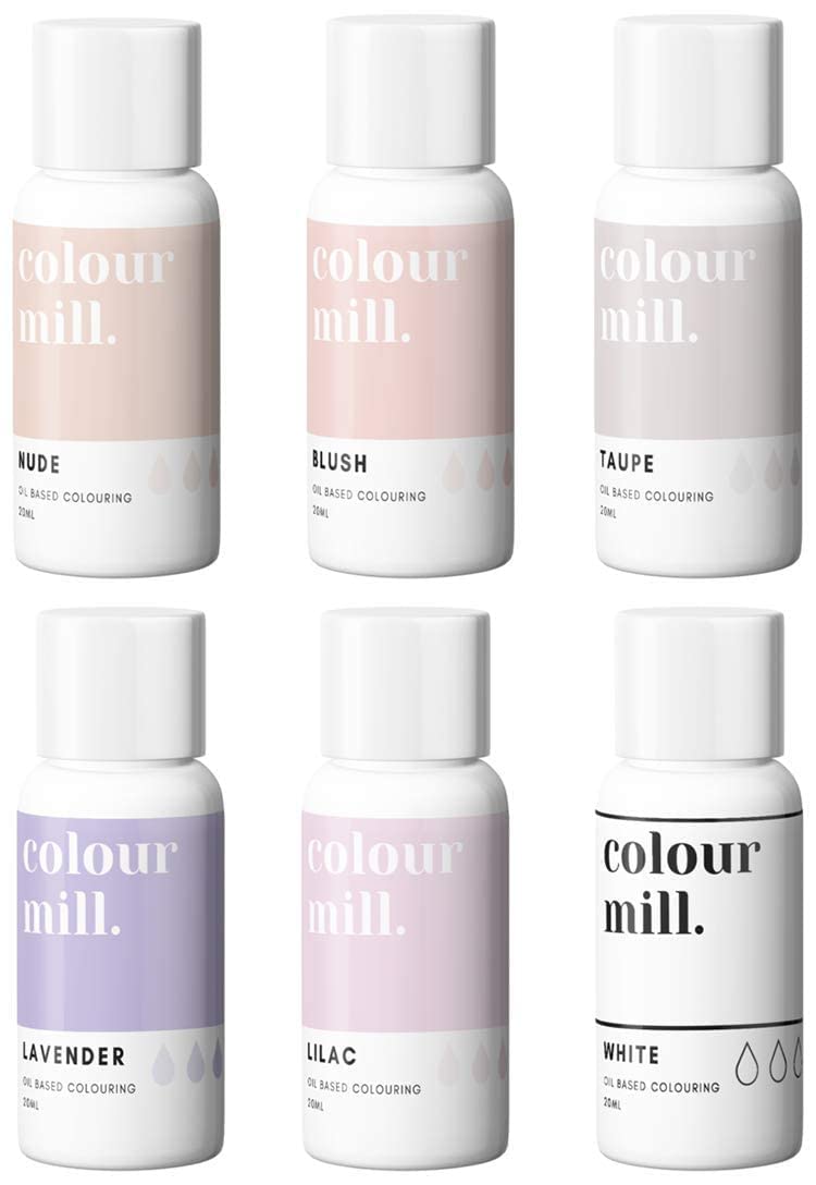 Colour Mill Oil-Based Food Coloring Set, 20ml Each, Assorted Nudes, Pack of 6