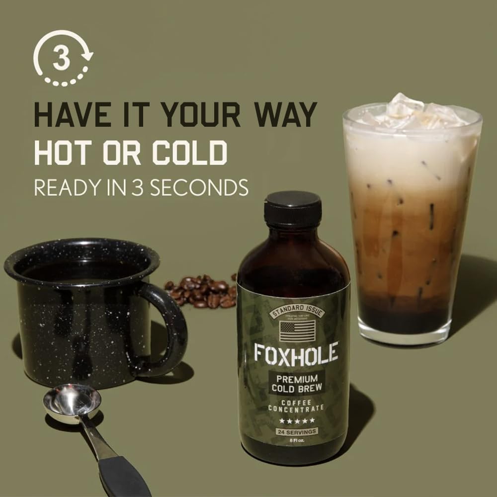 Hero Company Cold Brew Coffee Concentrate - Low Acid Liquid for Instant Iced Coffee - 8 Fl Oz
