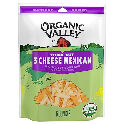 Organic Valley 3 Cheese Organic Thick Cut Shredded Mexican Cheese Blend, 6 oz