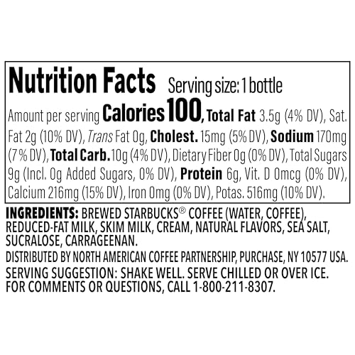 Starbucks Frappuccino Lite, Sea Salt Caramel Gelato, 9.5 Fl Oz Bottles (Pack Of 12)