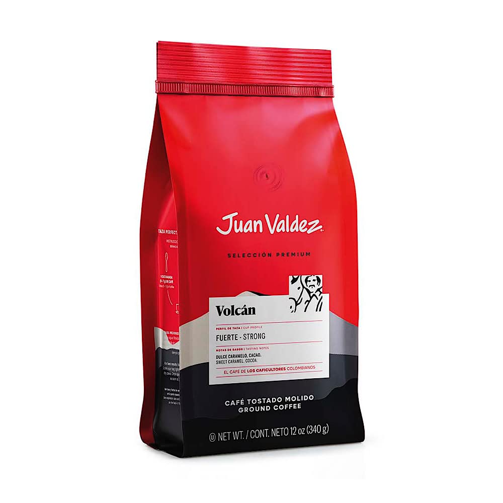 Juan Valdez Volcan Ground Coffee, Dark Roast 12 Oz - Premium Colombian Coffee