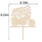 Ruscalin Happy Birthday Cake Topper Black Flash Motorcycle Party Decoration Birthday Party Cake Decoration (Wood)