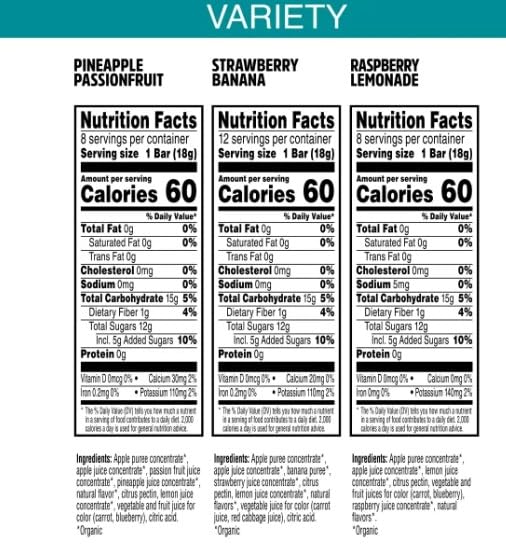 Pure Organic Layered Fruit Bars Variety Pack 28 Count