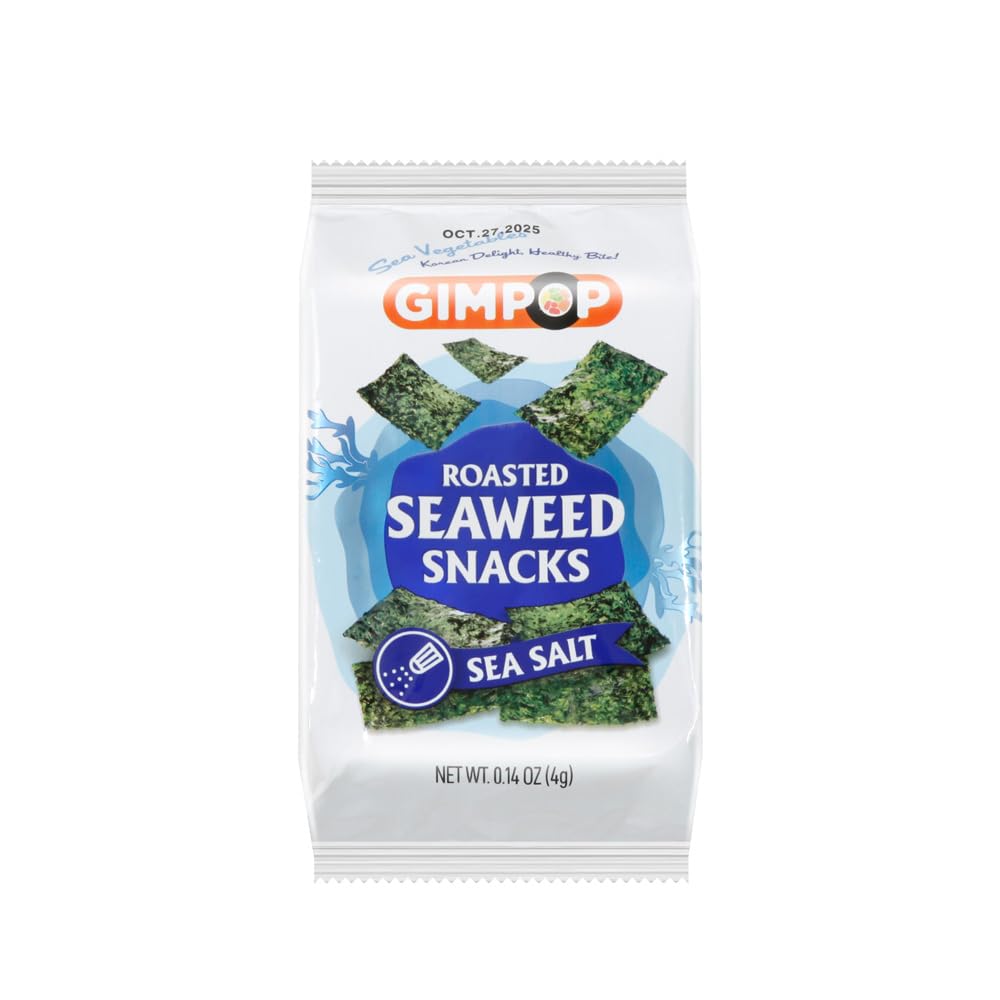 Gim Pop Sea Salt Roasted Sea  Snacks - Healthy Crunchy Snack, 0.01 Ounce (Pack of 12)