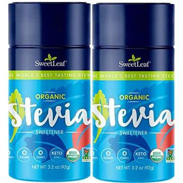 SweetLeaf Organic Stevia Powder Shaker Jar - Zero Calorie Stevia Sweetener, No Bitter Aftertaste, Plant-Based Sugar Substitute, 