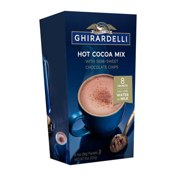 GHIRARDELLI Hot Cocoa With Chocolate Chips Carton - 8 oz. (224g), 6 boxes