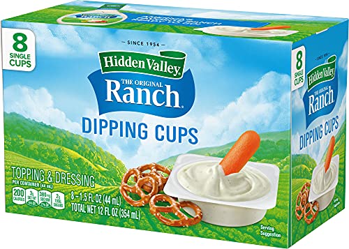 Hidden Valley Ranch Dressing & Dipping Sauce, Ranch Dressing, Gluten Free Salad Dressing To Go Cups, On-the-Go Dipping Sauce, 1.
