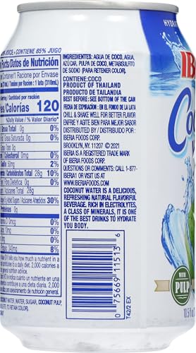 Iberia Coconut Water With Pulp, 10.5 Fl Oz (Pack of 24)