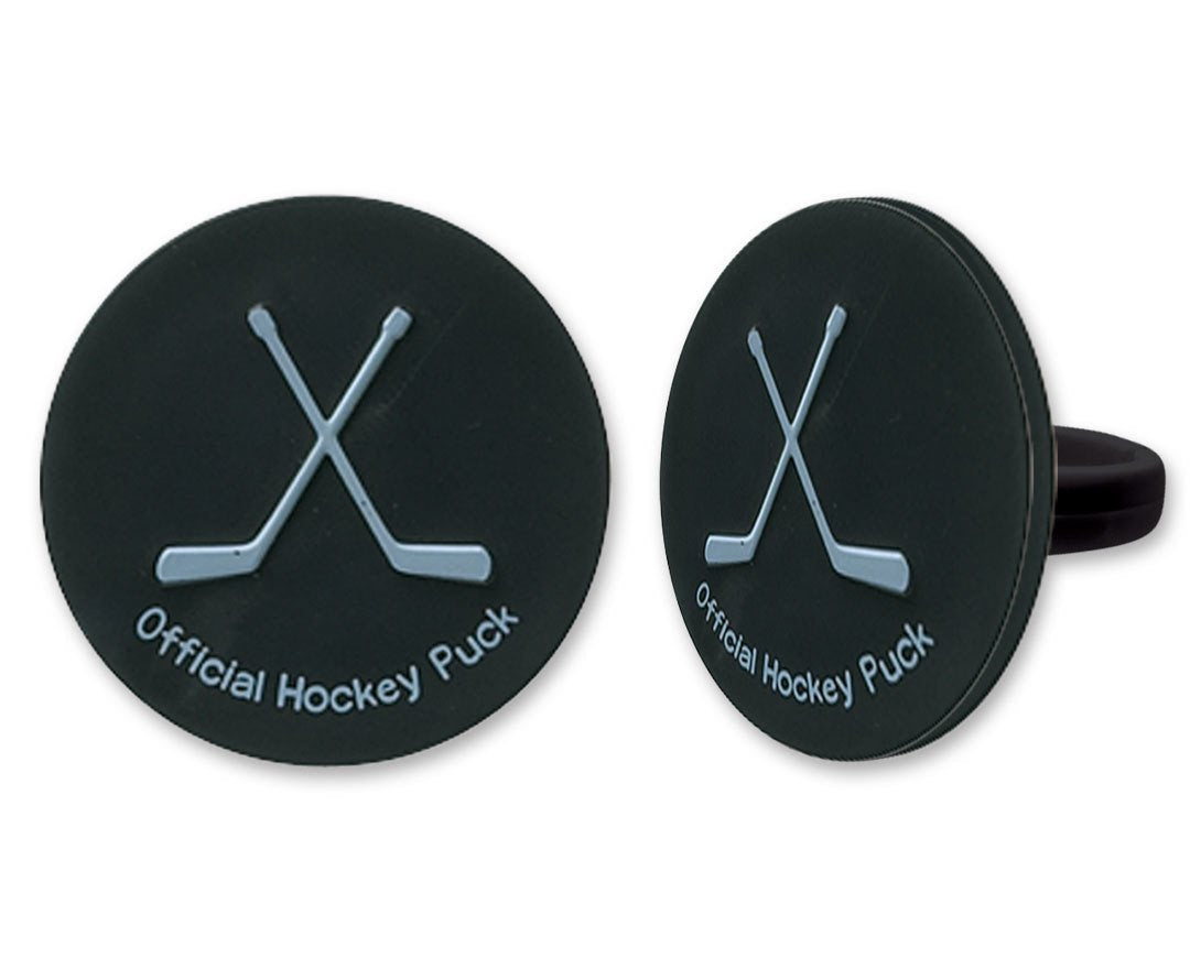 Hockey Puck Ring Cake Cupcake Topper (24-Pack)