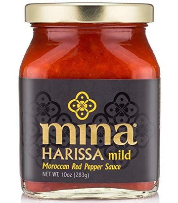 Mina Mild Harissa Sauce, Mild Sauce Crafted with Fresh Red Peppers Instantly Transforms Any Plate with the Lively Flavors of Mor