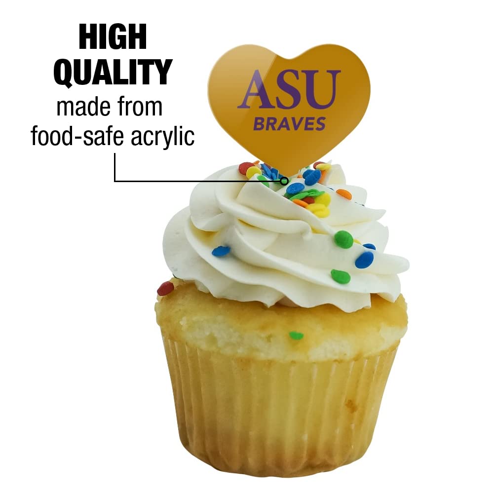 GRAPHICS & MORE Cupcake Picks Set of 6 Acrylic Alcorn State University Heart Decoration OneSize