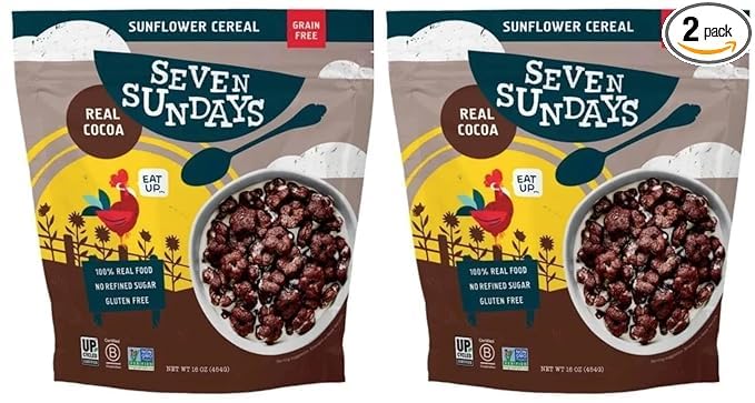 Seven-Sundays Sunflower Cereal, Real Cocoa, 16 Oz(454G) - (Pack Of 2) (Grain Free & Gluten Free)