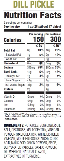 Hal'S New York Kettle Cooked Gluten Free Dill Pickle Flavored Potato Chip Crisps, 2 Oz (Pack Of 24)