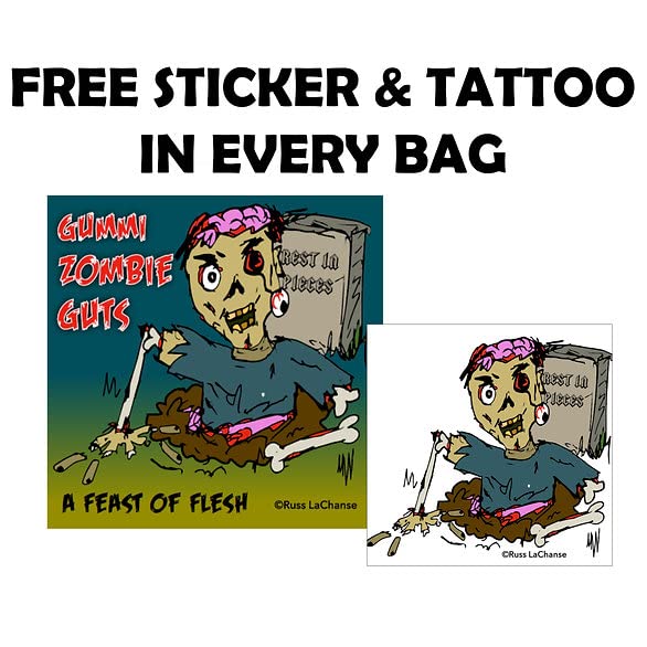 Zombie Guts Body Part Gummies Funny Unique Easter Basket Gag Gift Candy For Birthday Girls, Boys And Teens (5.5 Ounces)