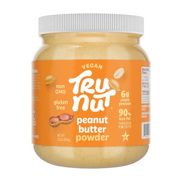 Tru-Nut Peanut Butter Powder - 6g of Protein, 90% Less Fat, Ideal for Smoothies and Protein Shakes, Versatile and Easy to Use, L