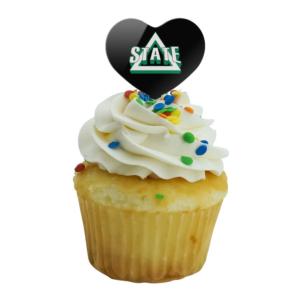 GRAPHICS & MORE Delta State Heart Cupcake Picks Set of 6 - Acrylic, One Size, Delta State University