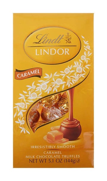 Lindt Lindor Caramel Milk Chocolate Truffles, Kosher, 5.1 Ounce