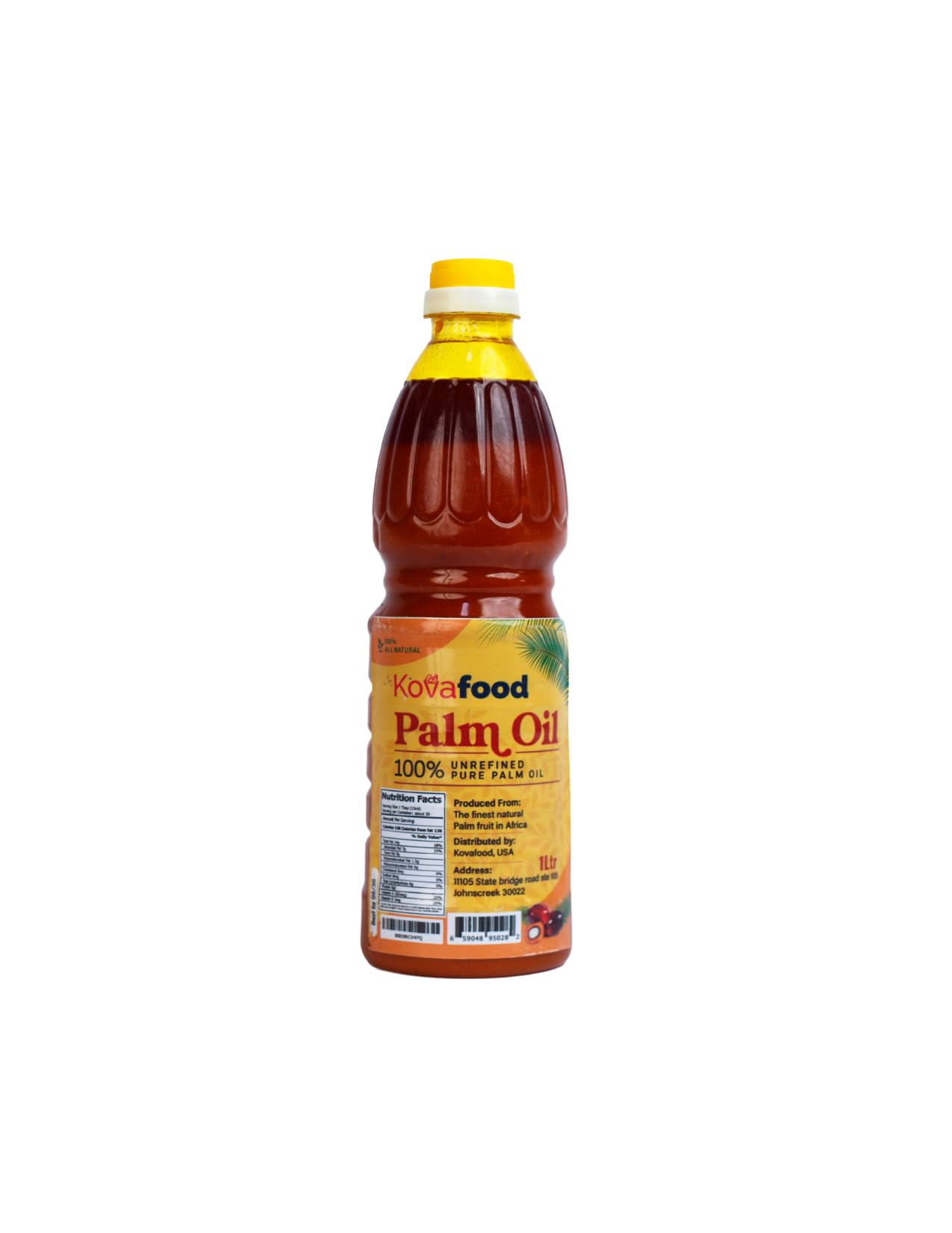 Kovafood Organic Pure and Natural Red Palm Oil, 1Ltr