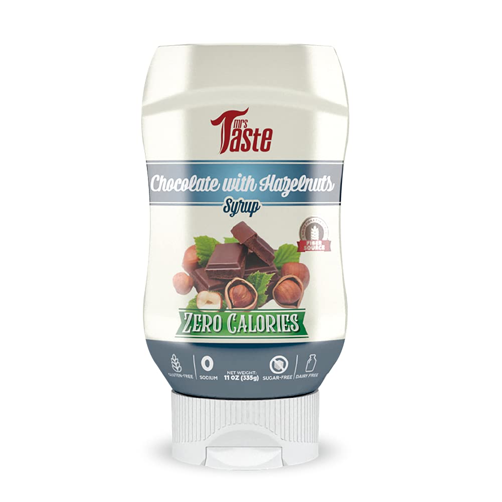 Mrs Taste Sugar Free Chocolate Hazelnut Syrup, Zero Calories, Zero Sodium, Zero Sugar, High Fiber, Keto Friendly, Paleo Friendly