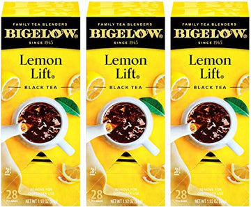 Bigelow Lemon Lift Black Tea Bags 28-Count Box (Pack Of 3) Lemon Flavored Black Tea Naturally & Artificially Flavored