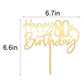 Happy 80Th Birthday Cake Topper, Mirrored Gold Acrylic, Party Decorations