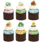 Spring Critters - Duck, Snail, Caterpillar, Ladybug, Bee Edible Sugar Cake Toppers, 12 Count
