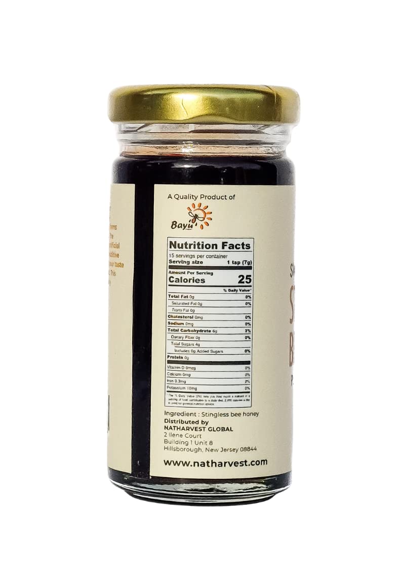 Stingless Bee Honey, Sweet And Sour Meliponini. Contains Low Glycemic Trehalulose, No Sucrose, 3.5 Oz (100 Grams), A Pack Of 2