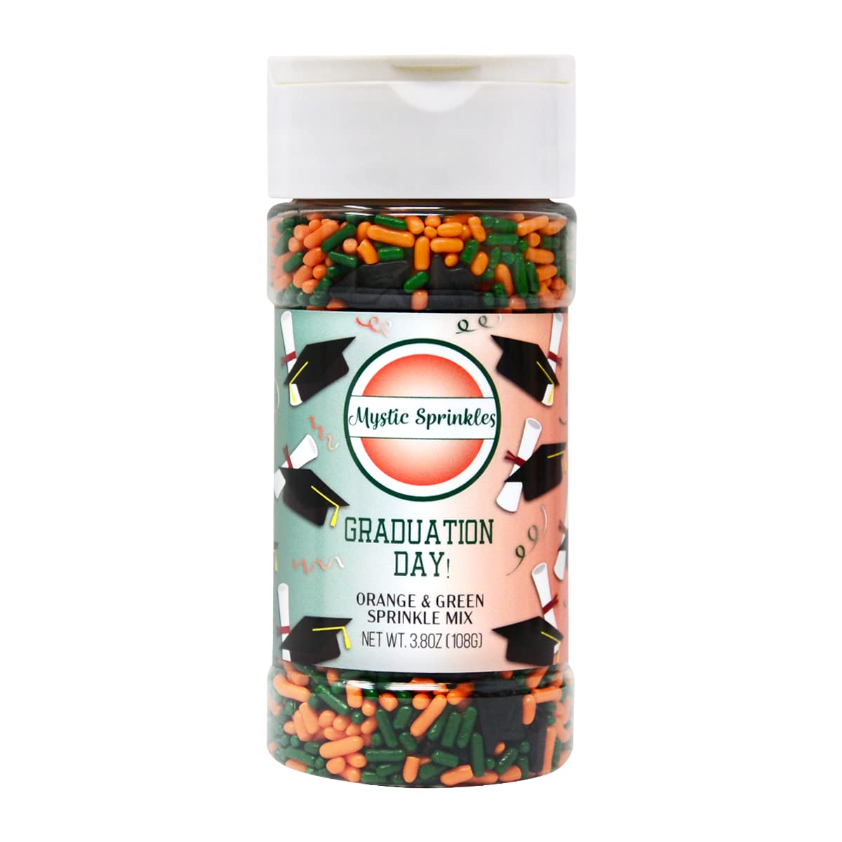Mystic Sprinkles Graduation Day Sprinkles Mixes (Graduation Day! Orange & Green Sprinkle Mix 3.8Oz)