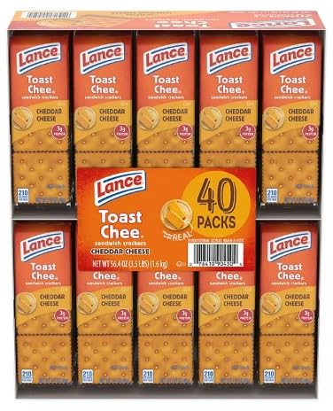Sandwich Crackers ToastChee Cheddar Cheese, 1.41 oz., 40 pack