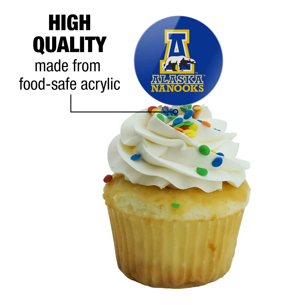 University Of Alaska, Fairbanks Secondary Logo Cupcake Picks Toppers Decoration Set Of 6