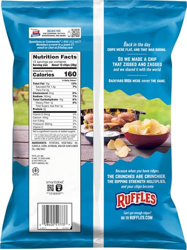 Ruffles Potato Chips, Original, 13oz Party Size Bag
