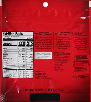 Jack Links Bacon Jerky, Hickory Smoked - Flavorful Ready To Eat Meat Snack With 11G Of Protein Per Serving, Made With 100% Thick Cut Real Bacon, Protein Snack, Keto Friendly, 2.5 Oz.