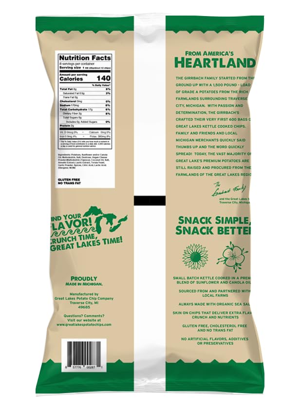 Kettle Cooked Potato Chips By Great Lakes Value Pack Bundled By Superdeals | 1.375 Oz Bag | Parmesan Ranch Style | Pack Of 12 Wi