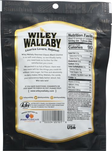 Wiley Wallaby Gourmet Australian Style Liquorice Gourmet Black Liquorice, 10-Ounce (Pack Of 4)