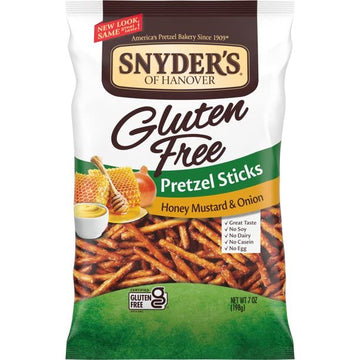 Snyders of Hanover Gluten Free Pretzel Sticks, Honey Mustard and Onion, 7 oz