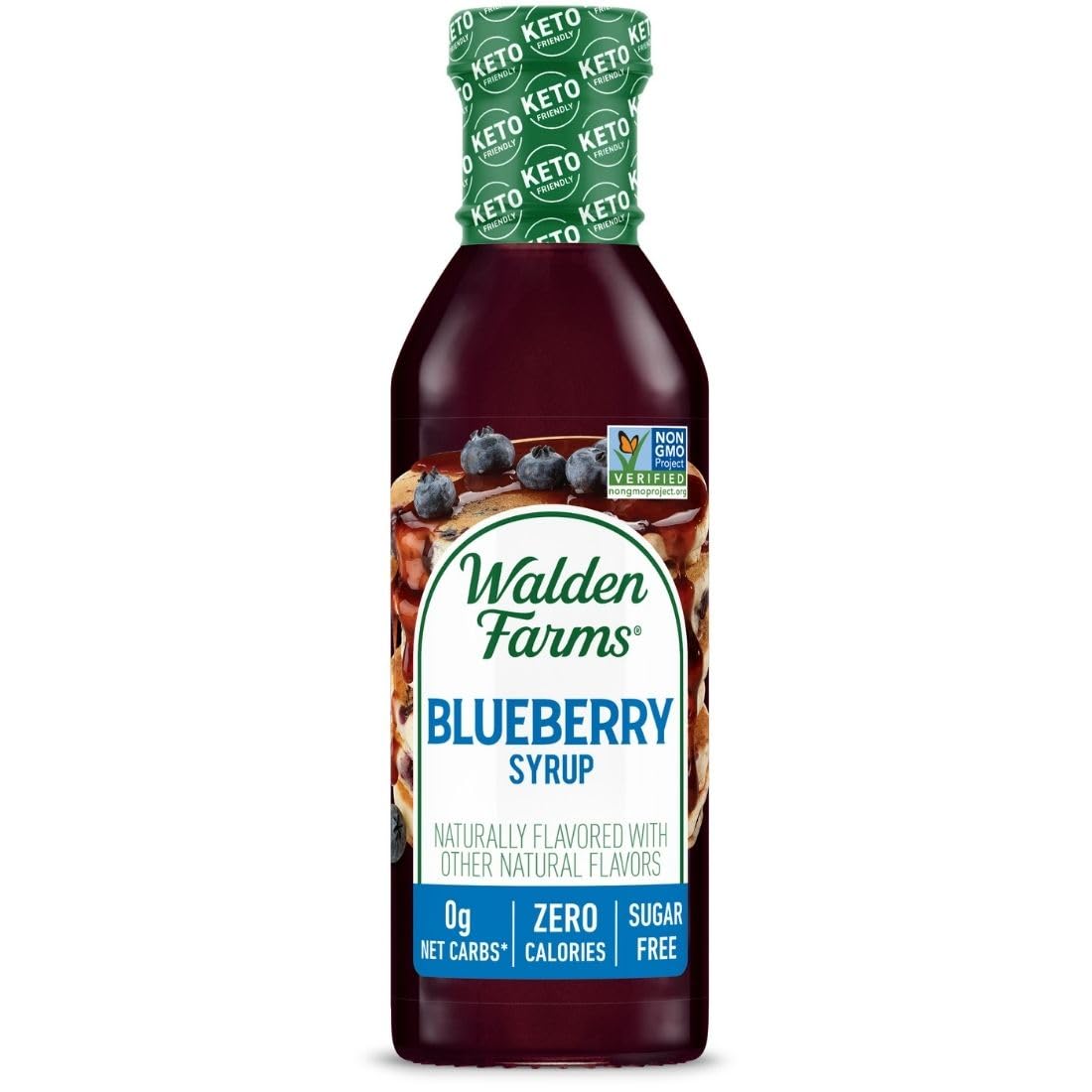 Walden Farms Blueberry Syrup - Perfect for Pancakes, Waffles, Desserts - Zero Calorie, Sugar-Free, Low Carb, Keto-Friendly, Glut