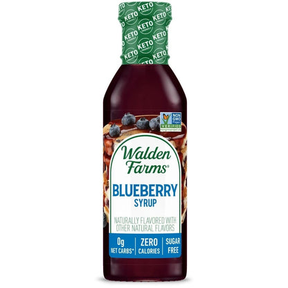 Walden Farms Blueberry Syrup - Perfect for Pancakes, Waffles, Desserts - Zero Calorie, Sugar-Free, Low Carb, Keto-Friendly, Glut