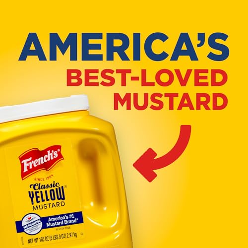 Frenchs Classic Yellow Mustard  105 oz - One 105 Ounce Bulk Container of Tangy and Creamy Yellow Mustard Perfect for Professional Use or for Refillable Containers at Home