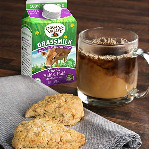 Organic Valley Grassmilk Half and Half - Organic, Grass Fed, Non GMO - 16 oz (Pint)