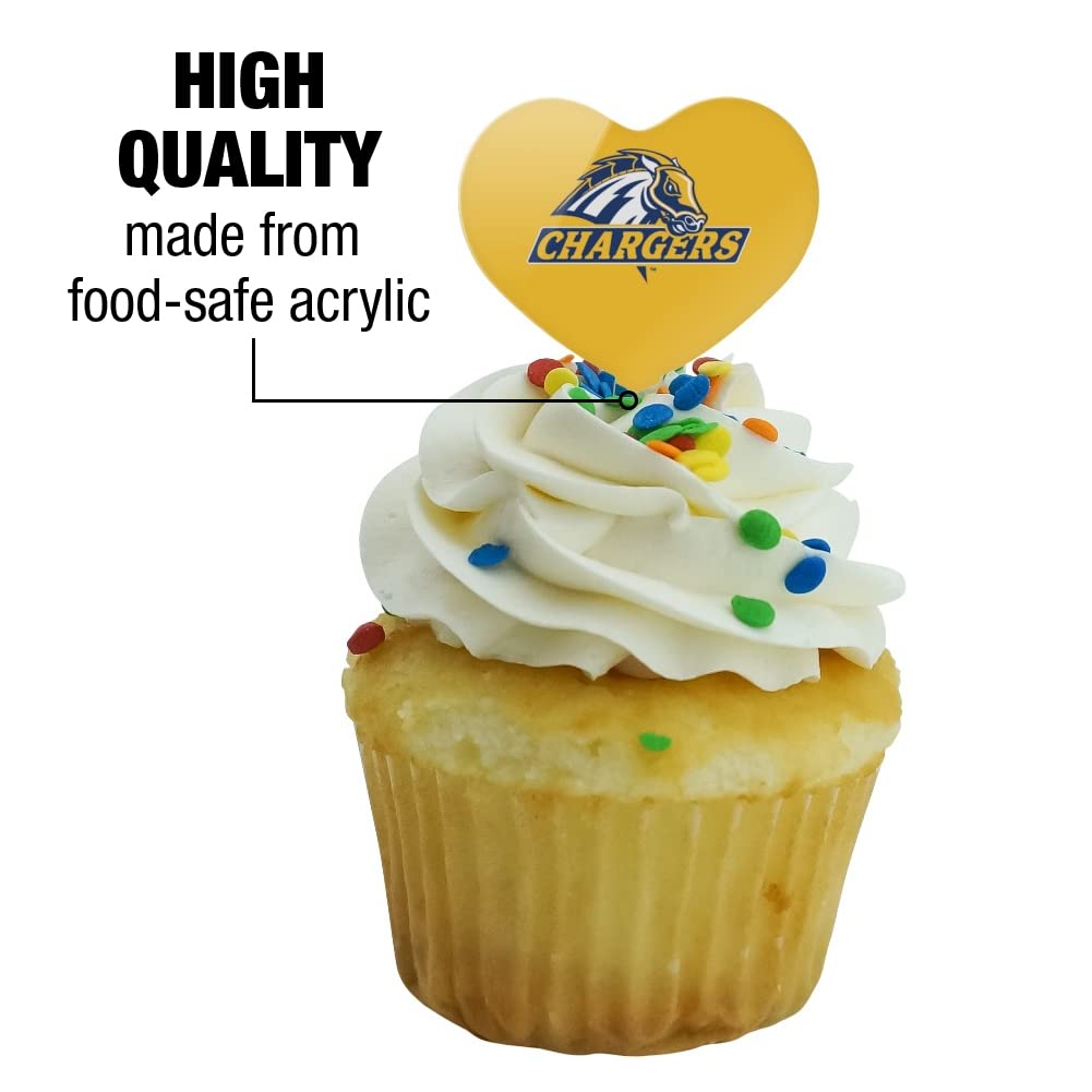 GRAPHICS & MORE Cupcake Picks Set of 6, Heart Decoration, Acrylic, One Size, University of New Haven, Model CUPCAKE.HEART.CLCUNH.Z007634