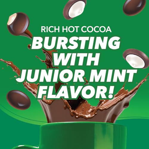 Tootsie Roll Junior Mints Hot Chocolate Pods, Mint Chocolate Flavor, 40 Count, Compatible with Keurig K-Cup malt-inspired, Rich Brown