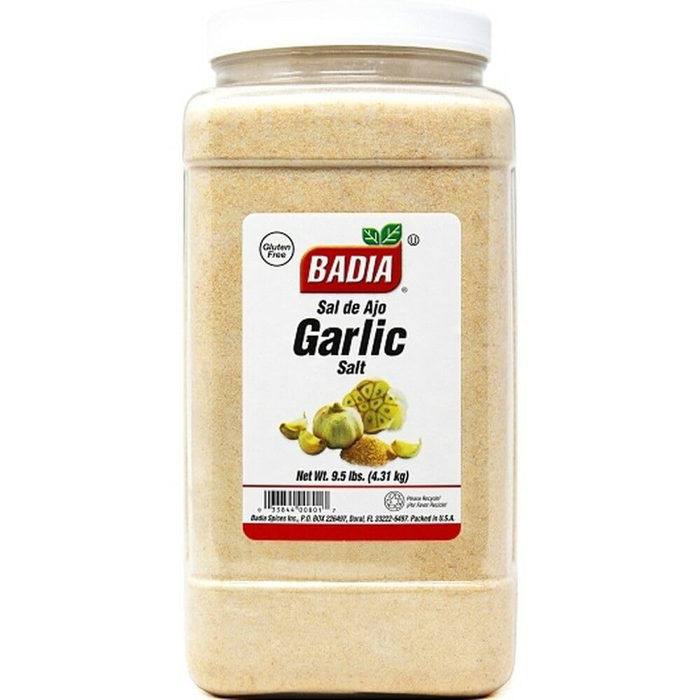 Badia Garlic Salt  9.5 Pound - Perfect for Cooking  Grilling & Marinades  enhanced Quality  Food Service Size