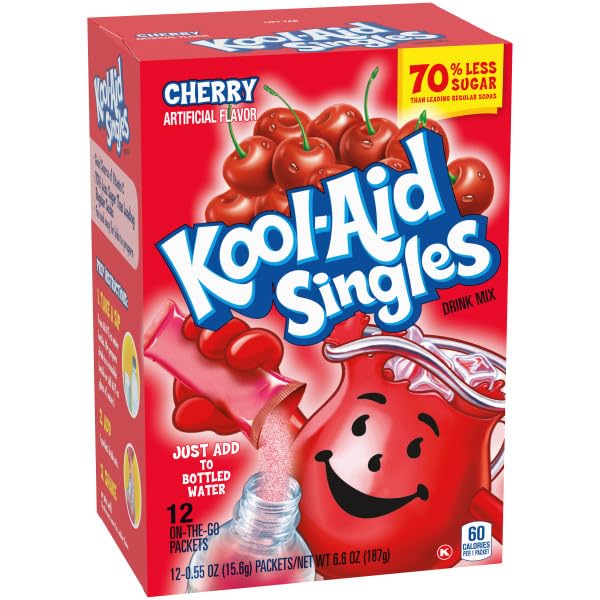 Kool-Aid Cherry Unsweetened Drink Mix, 0.13 oz Packets, Pack of 96