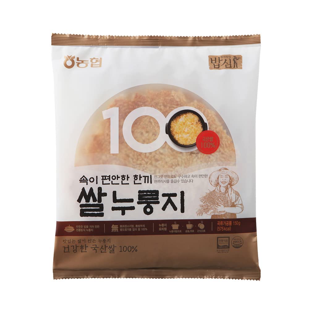 NongHyup Nurungji Rice Chips, All Natural Korean Scorched Rice Crackers, 150g (5.29 oz)