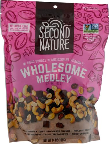 Second Nature Wholesome Medley Trail Mix - Healthy Nuts Snacks Blend - 14 oz Resealable Pouch