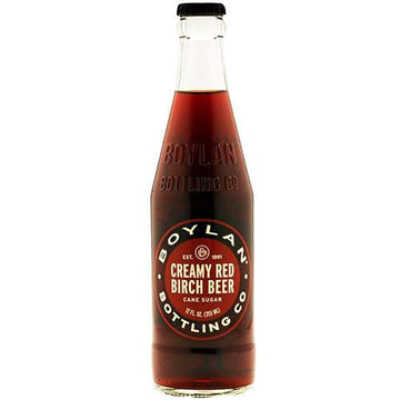 Boylan Pure Cane Sugar Soda Pop, Creamy Red Birch, 12 oz Glass Bottles, Pack of 6