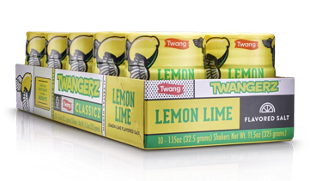 Twangerz Lemon-Lime Seasoning Salt Snack Topping, 1.15-Ounce Shaker (Pack Of 10)